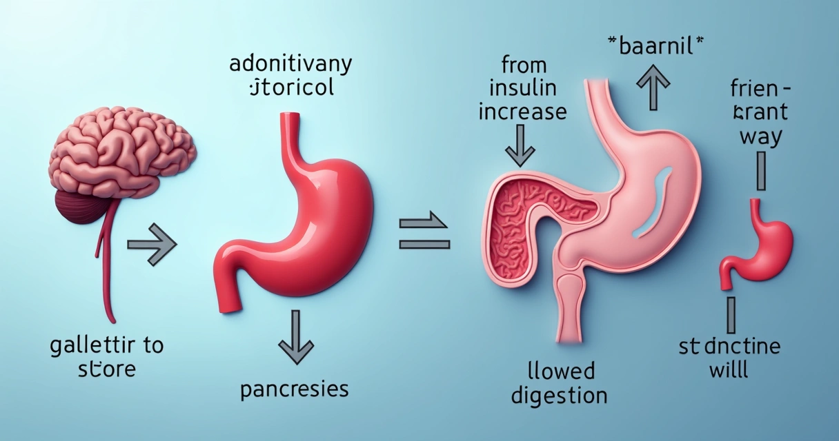 Diagram showing semaglutide's mechanism of action engaging insulin, appetite, and digestion 