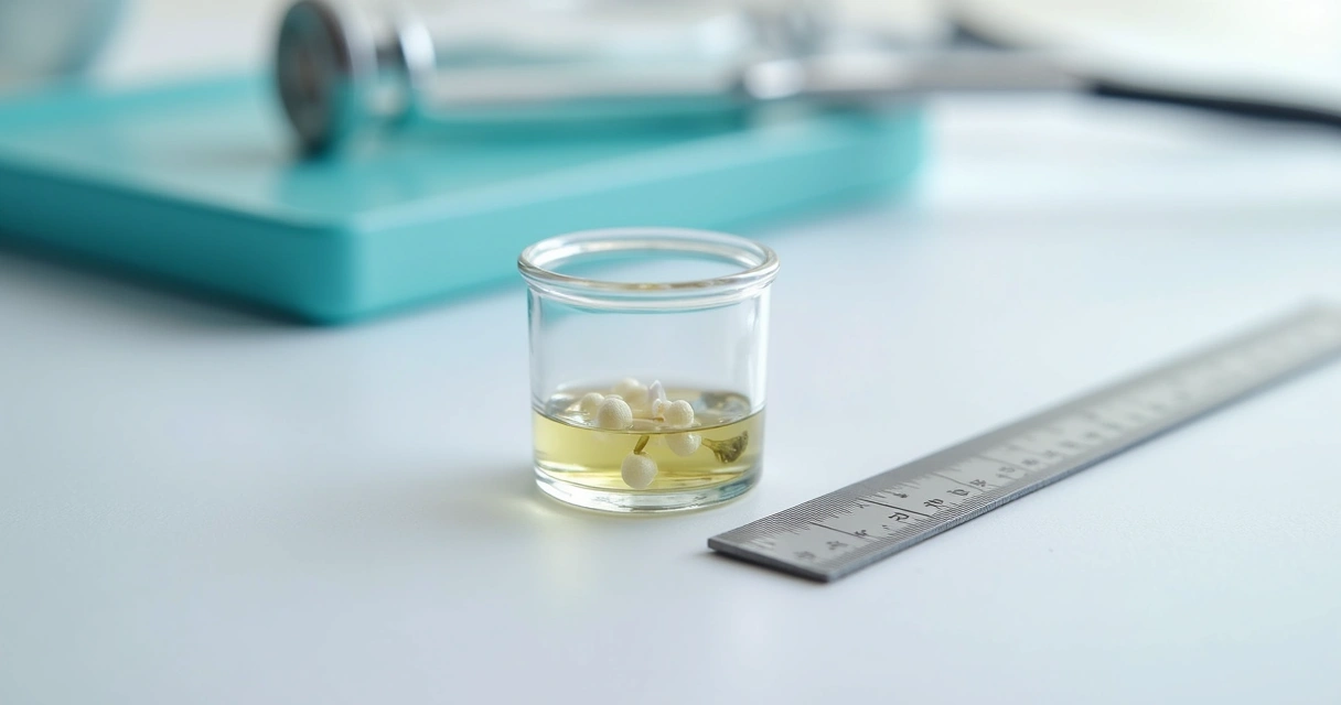 Sêmen em recipiente transparente, volume reduzido 