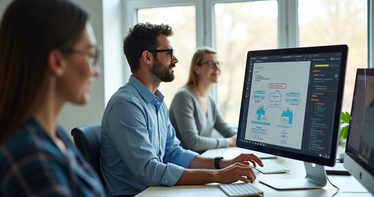 Senior software engineer in a remote video interview with a technical team 