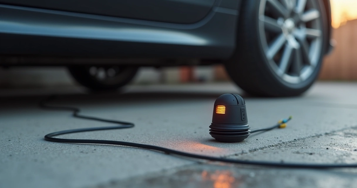 Sensor de detecção de água próximo ao chão da garagem 