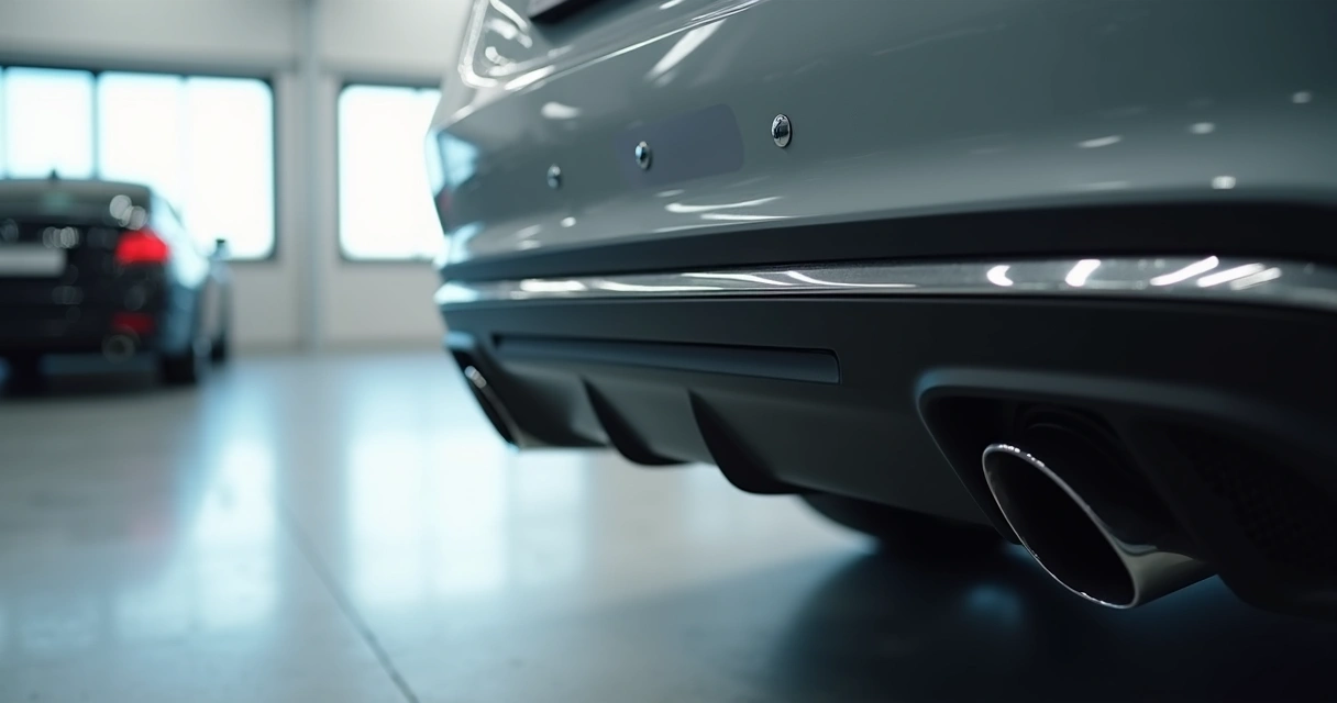 Sensor de estacionamento instalado no para-choque de um carro 