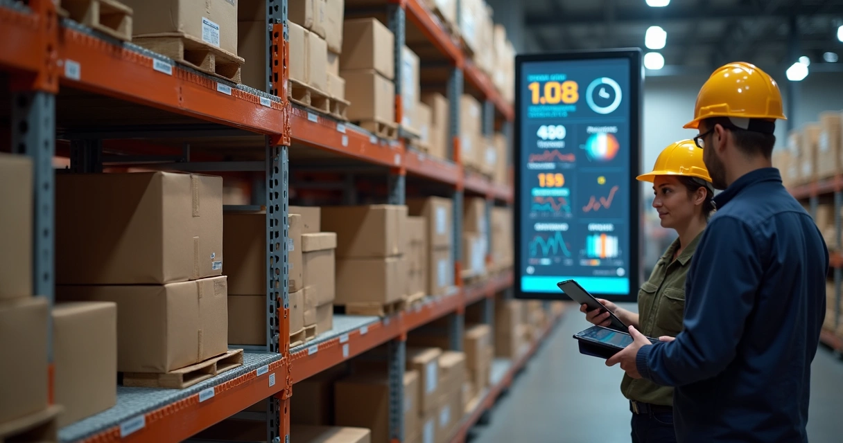 Sensor conectado monitorando estoque de fábrica em tempo real 