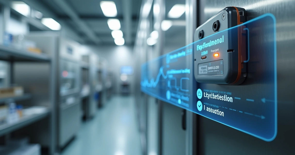 Sensor de laboratório recebendo atualização remota com validação digital
