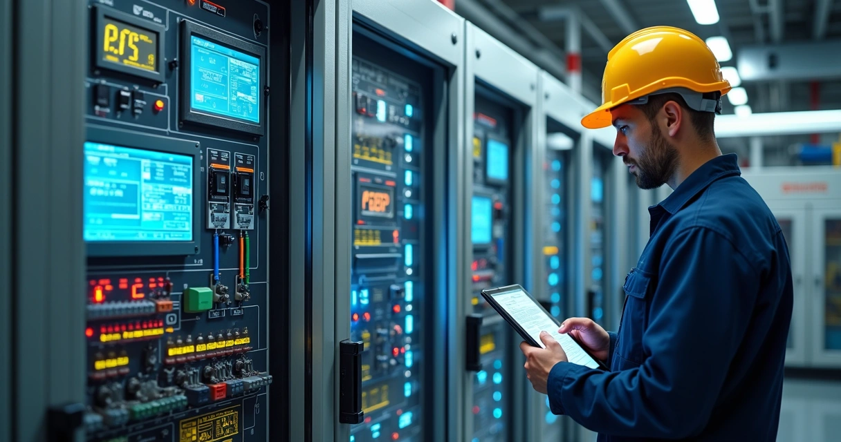 Sensor inteligente monitorando painel elétrico automatizado 