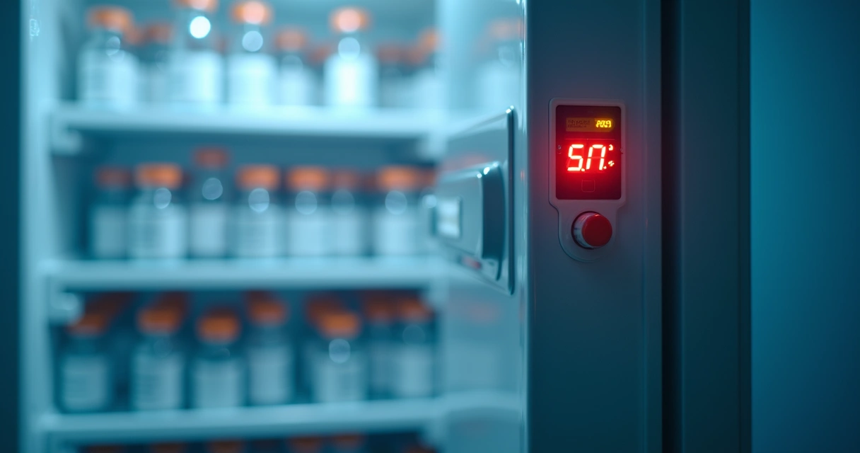 Sensor de temperatura em geladeira hospitalar 
