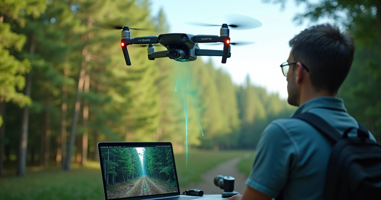 Sensor LIDAR acoplado a drone em operação de mapeamento 3D 