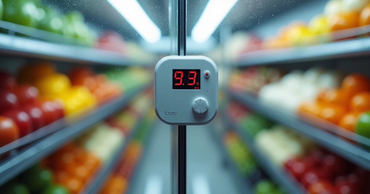 Wireless sensor monitoring food in cold room 