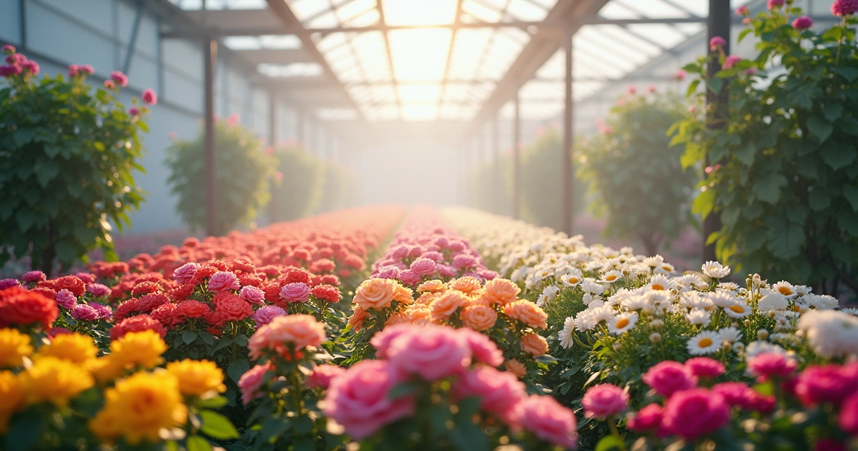 Sensores instalados em câmara fria de floricultura ajustando temperatura 