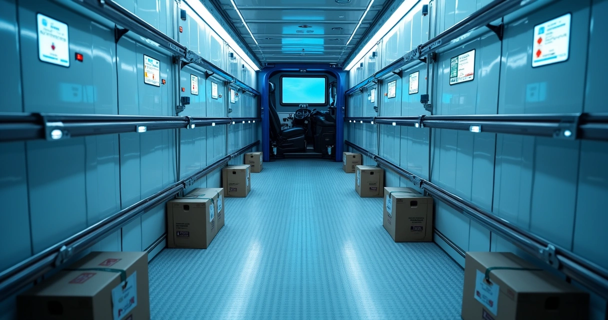 IoT sensors installed in strategic positions in refrigerated truck