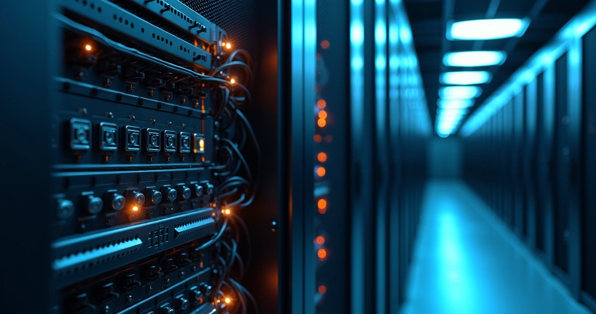 Sensores de humedad instalados en rack de servidores