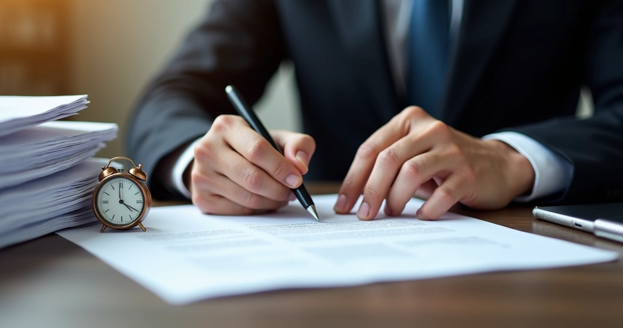 Documentos de arbitragem e mãos de árbitro escrevendo na mesa 