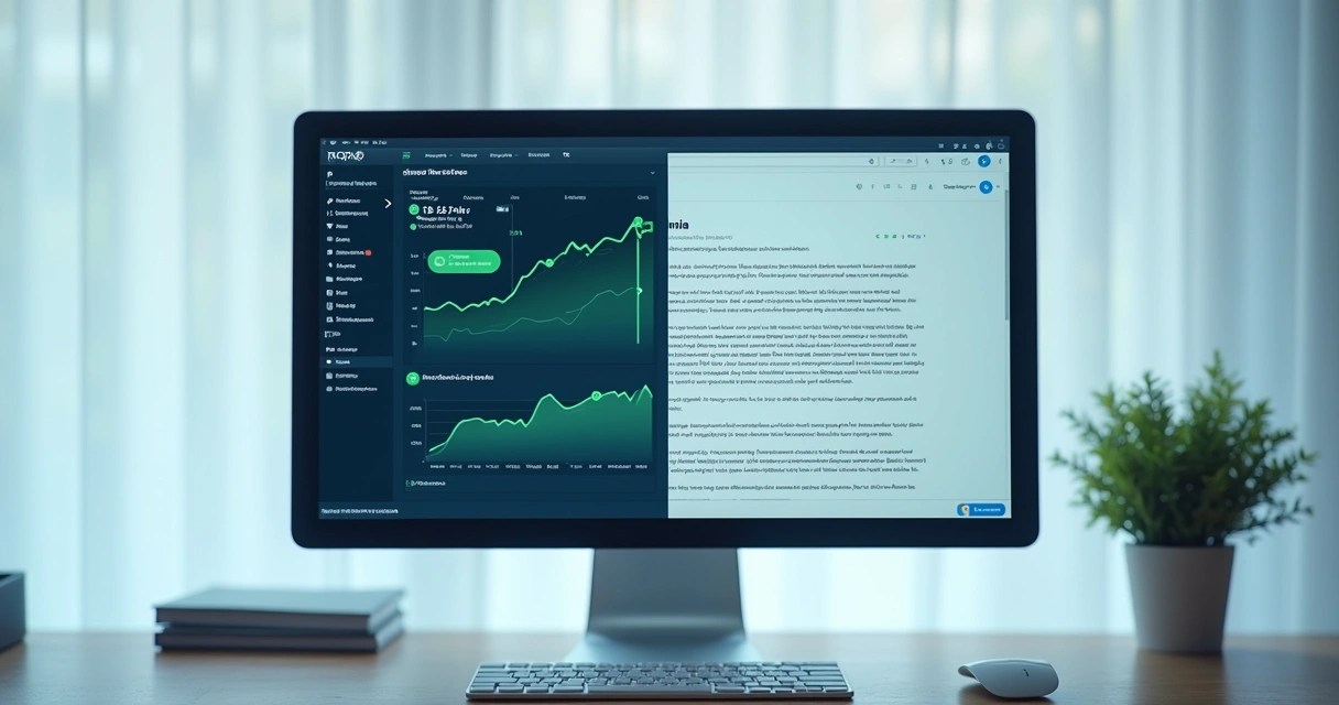 Painel de SEO e leitor de tela lado a lado mostrando site acessível
