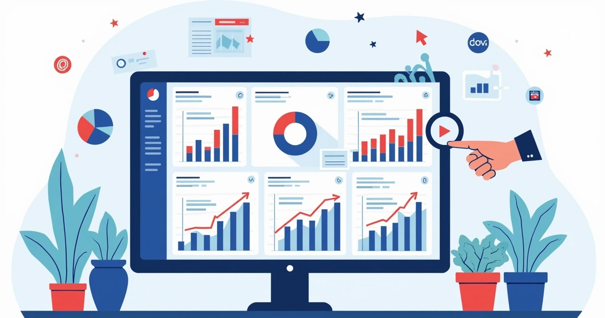 Painel de SEO com gráficos de desempenho de um site 