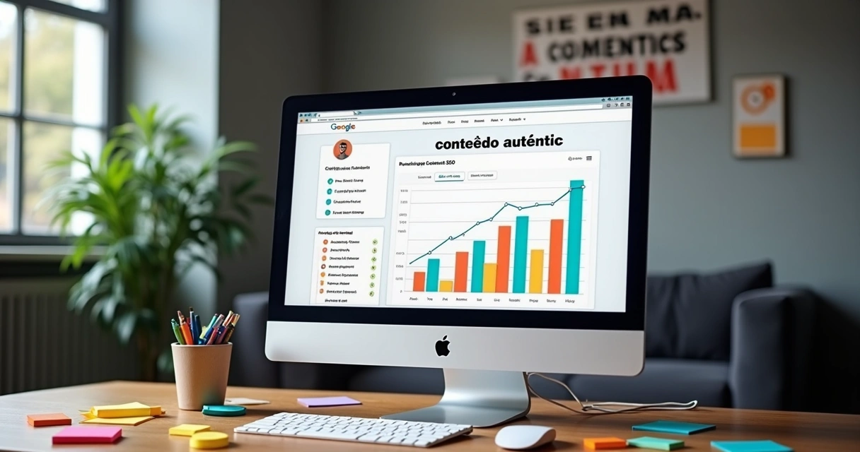 Gráfico de SEO com destaque para conteúdo autêntico 