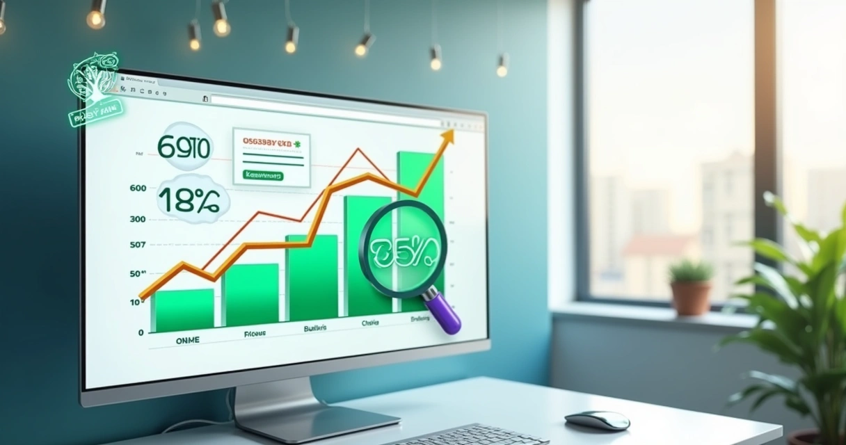 Gráfico mostrando crescimento de tráfego SEO 