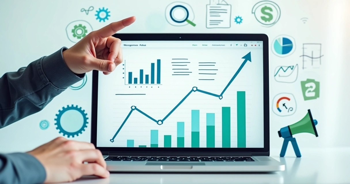 Gráfico com desempenho de SEO e Google Ads juntos 
