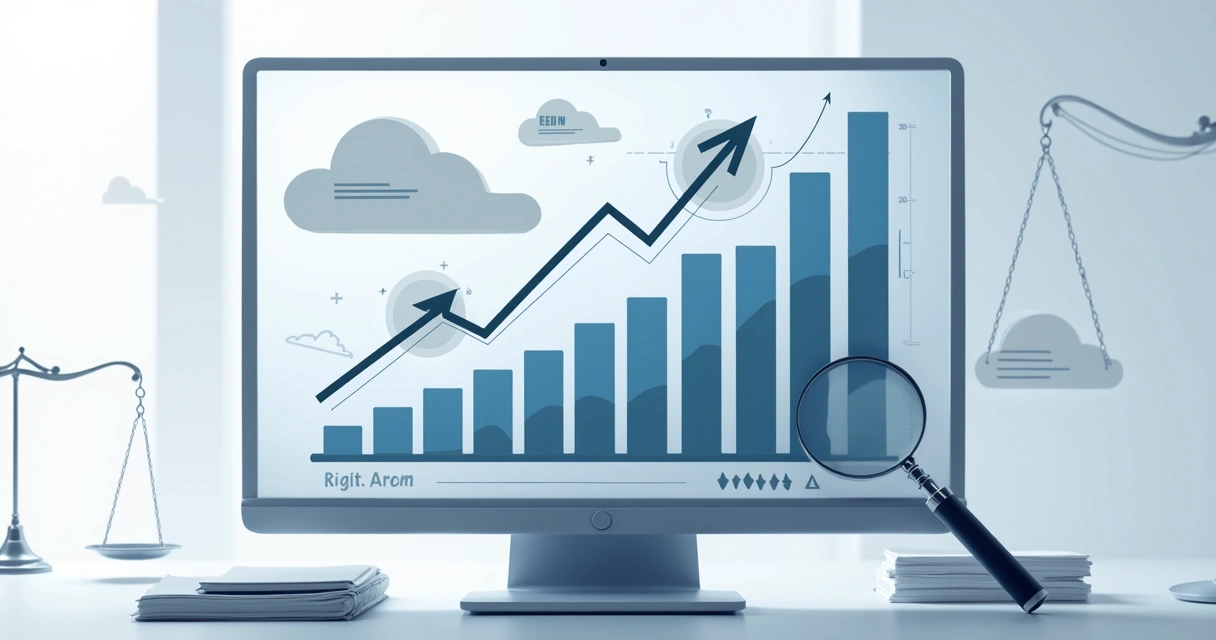 Gráfico mostrando aumento de visitas em site jurídico corporativo 