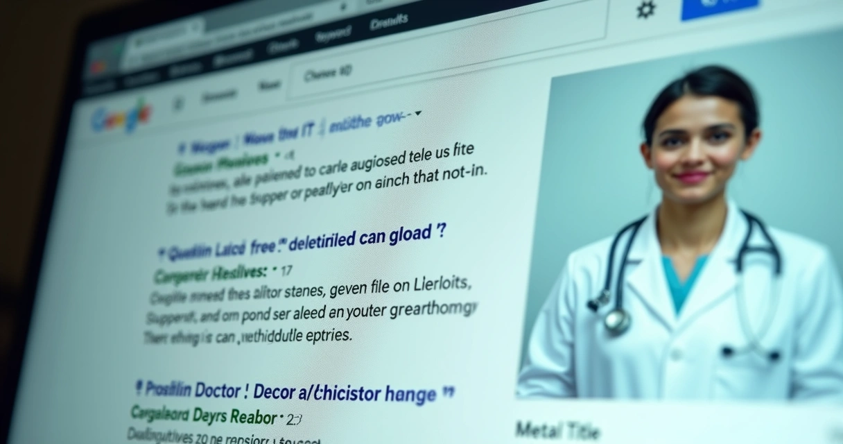 Exemplo de otimização SEO em landing page médica mostrando destaque nos resultados de busca do Google 