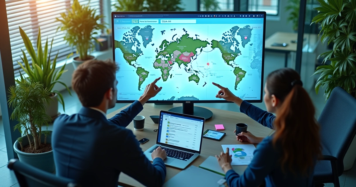 Equipe analisando otimização de SEO local para empresa 