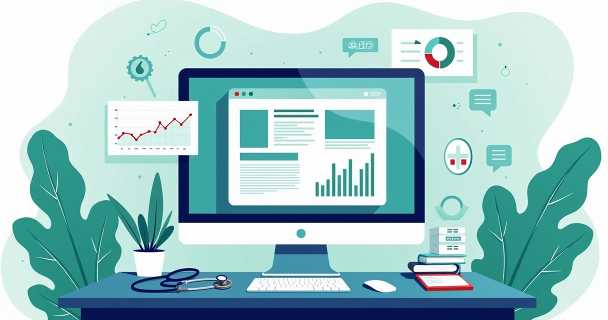 Conteúdo médico otimizado para SEO sendo analisado 