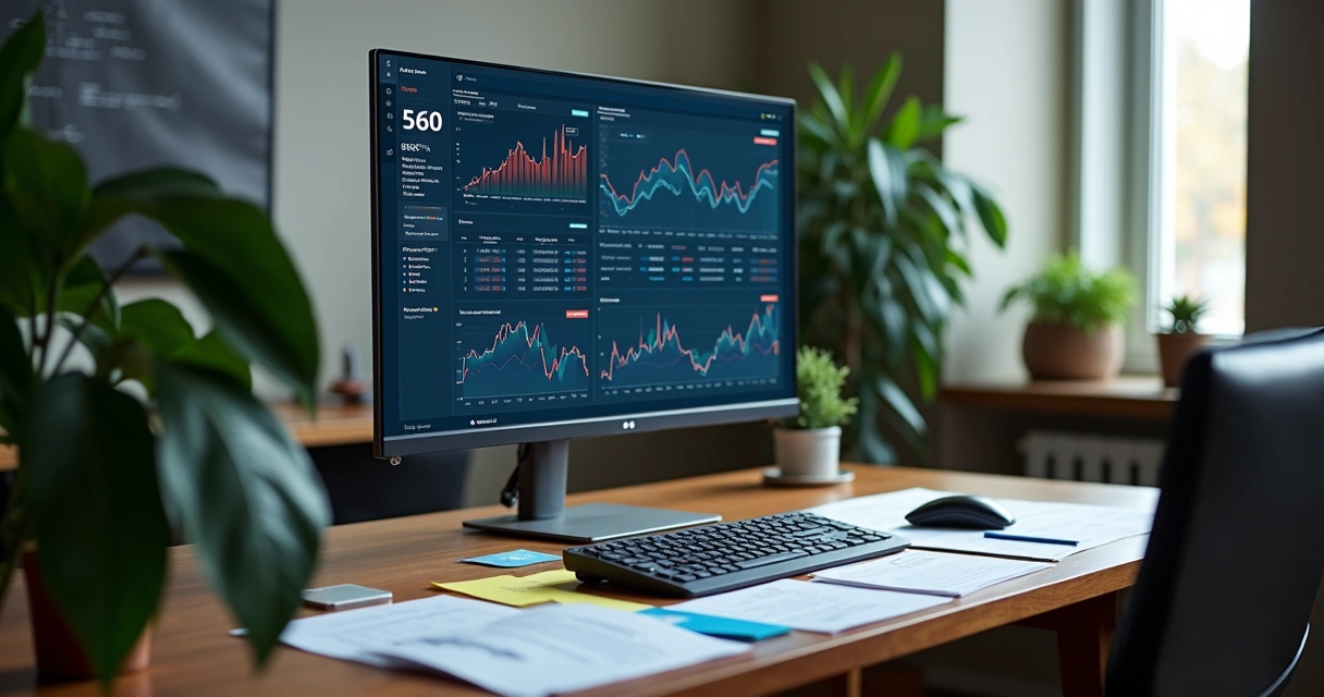 SEO dashboard and analytics on computer screen 