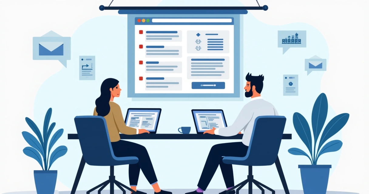 Colleagues collaborating on SEO outreach strategy