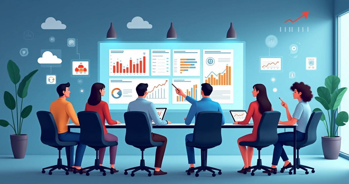 Equipe de SEO analisando dados juntos 