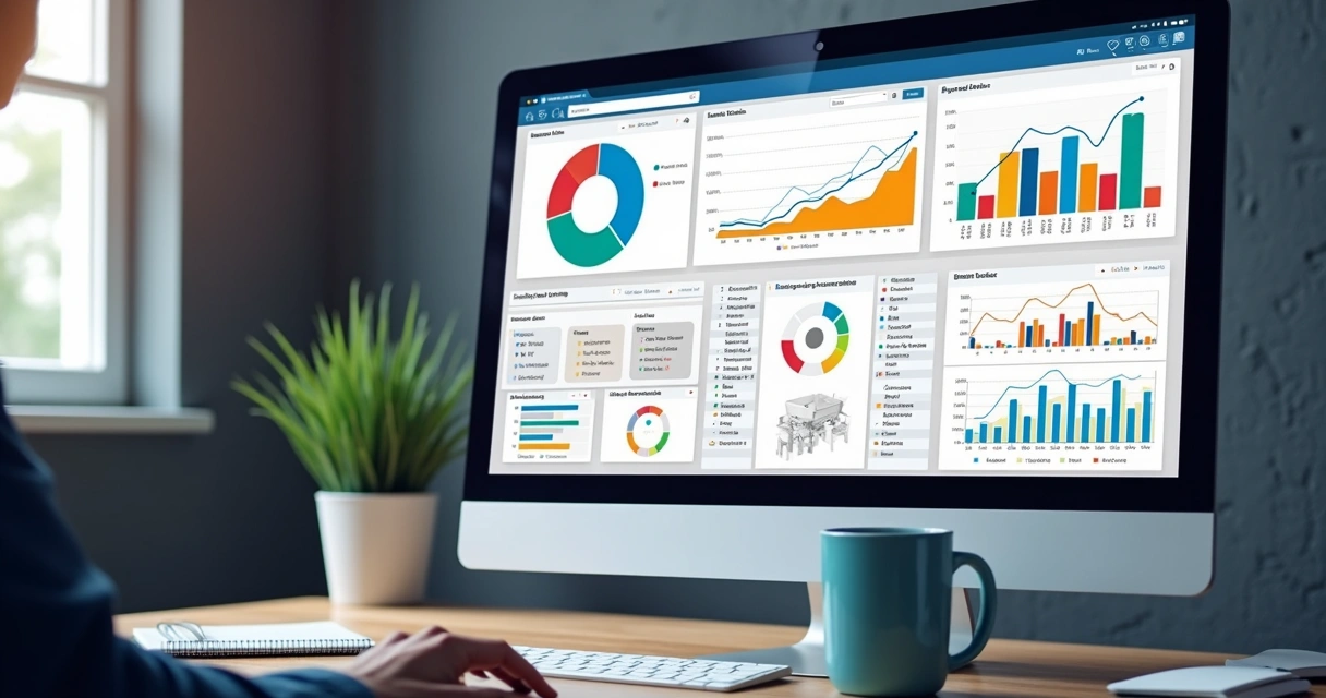 Tela de análise de SEO técnico com gráficos coloridos 