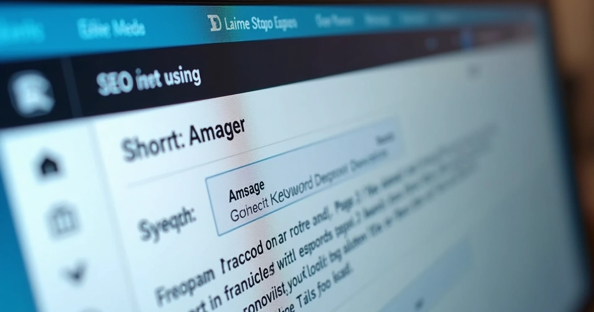 Área de edição de SEO mostrando título e meta descrição em destaque 