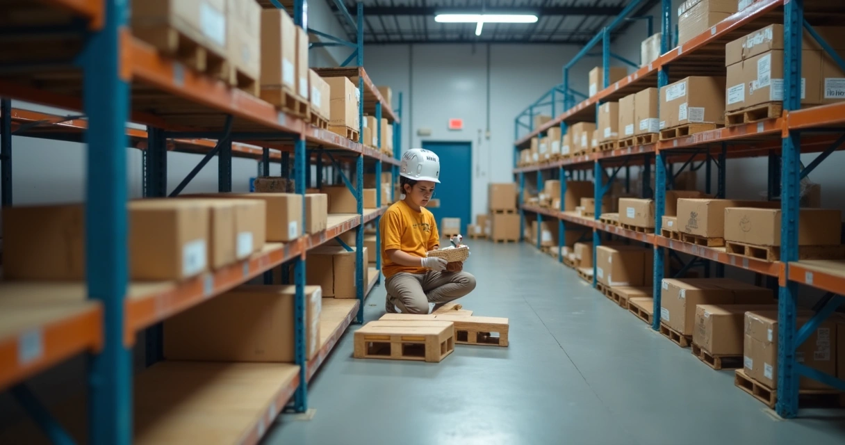 Separador recebendo pedidos impressos automaticamente na logística da loja 