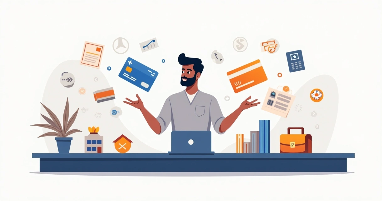 Ilustração de empresário separando finanças pessoais e empresariais 