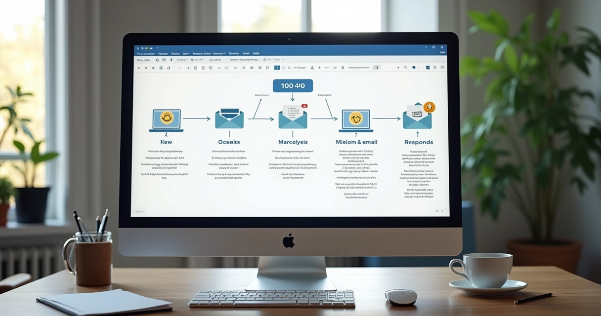 Sequência de emails para lançamento digital em tela de computador 