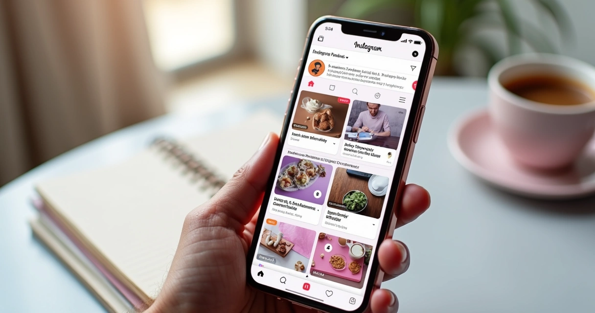Tela de celular com Reels organizados em série 