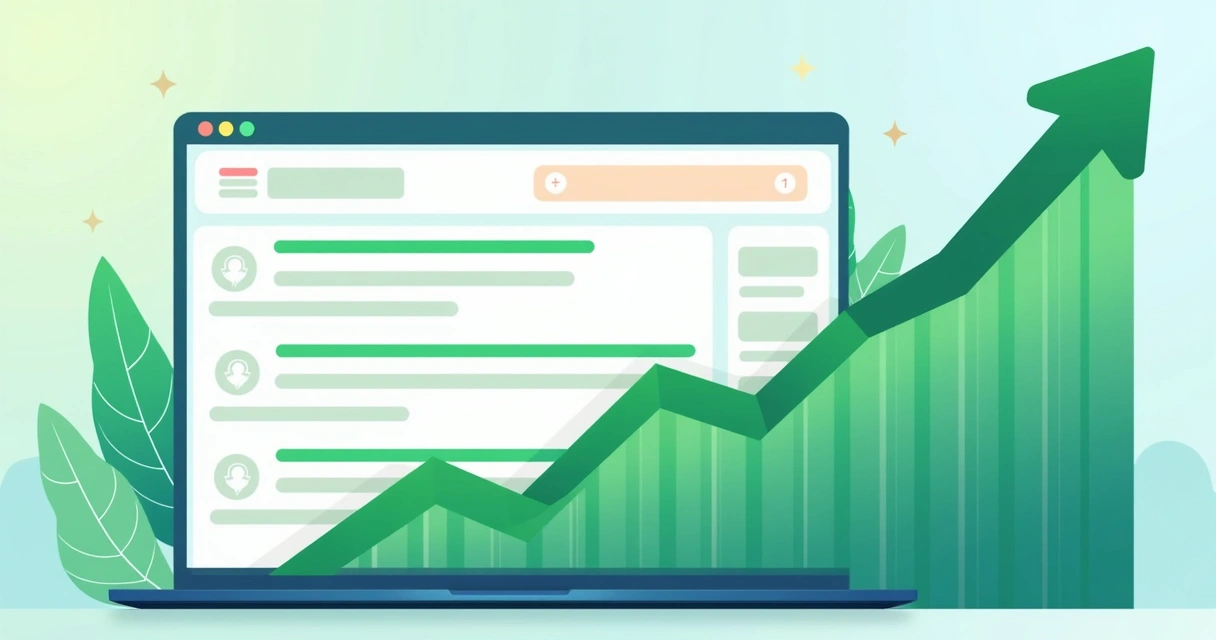 Graph showing upward website traffic after improved SERP visibility 