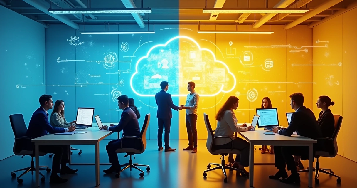 Representação visual de um modelo híbrido de service desk em uma empresa de TI