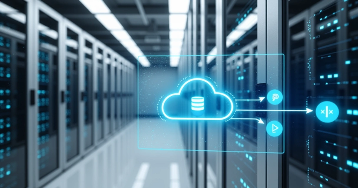 Sala de servidores de backup em nuvem empresariais 