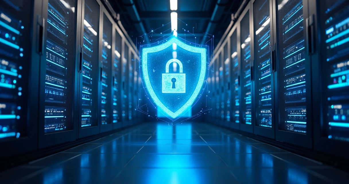 Servidor em data center com proteção digital ativa 
