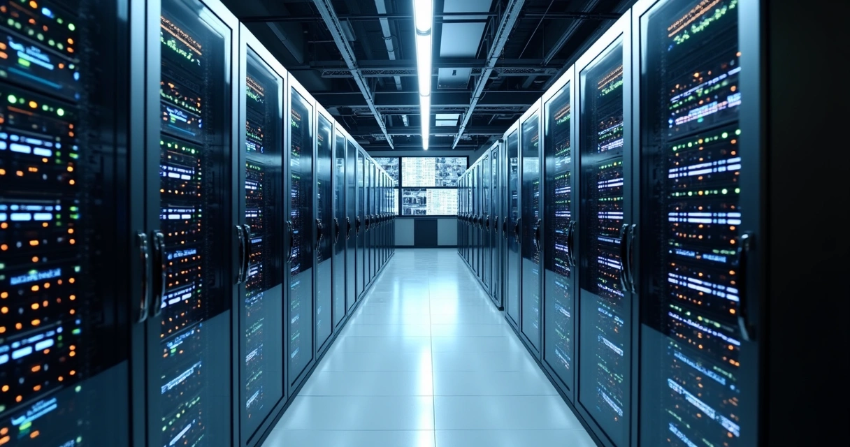 Sala de servidores com infraestrutura redundante 