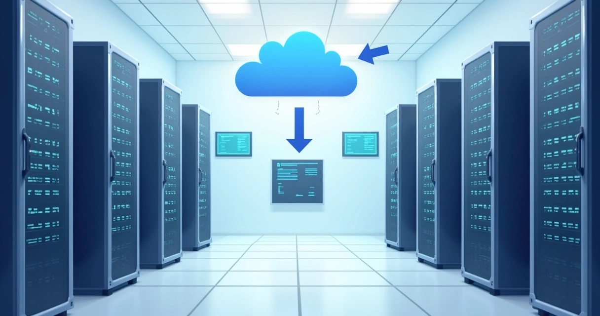 Ilustração de um servidor com setas mostrando mudanças de IP 