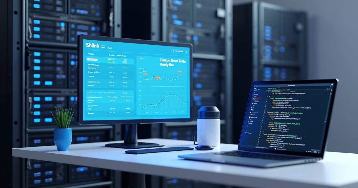 Servidor de software open source rodando Shlink com interface de links customizados
