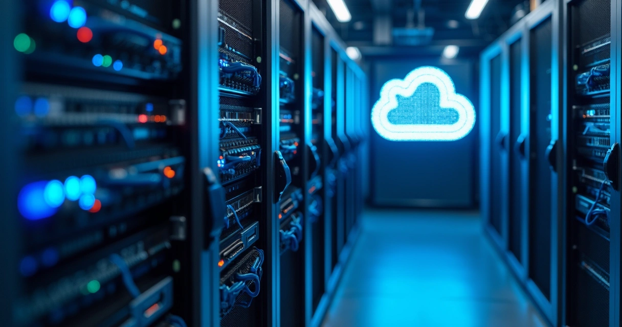 Servidores corporativos conectados à nuvem 