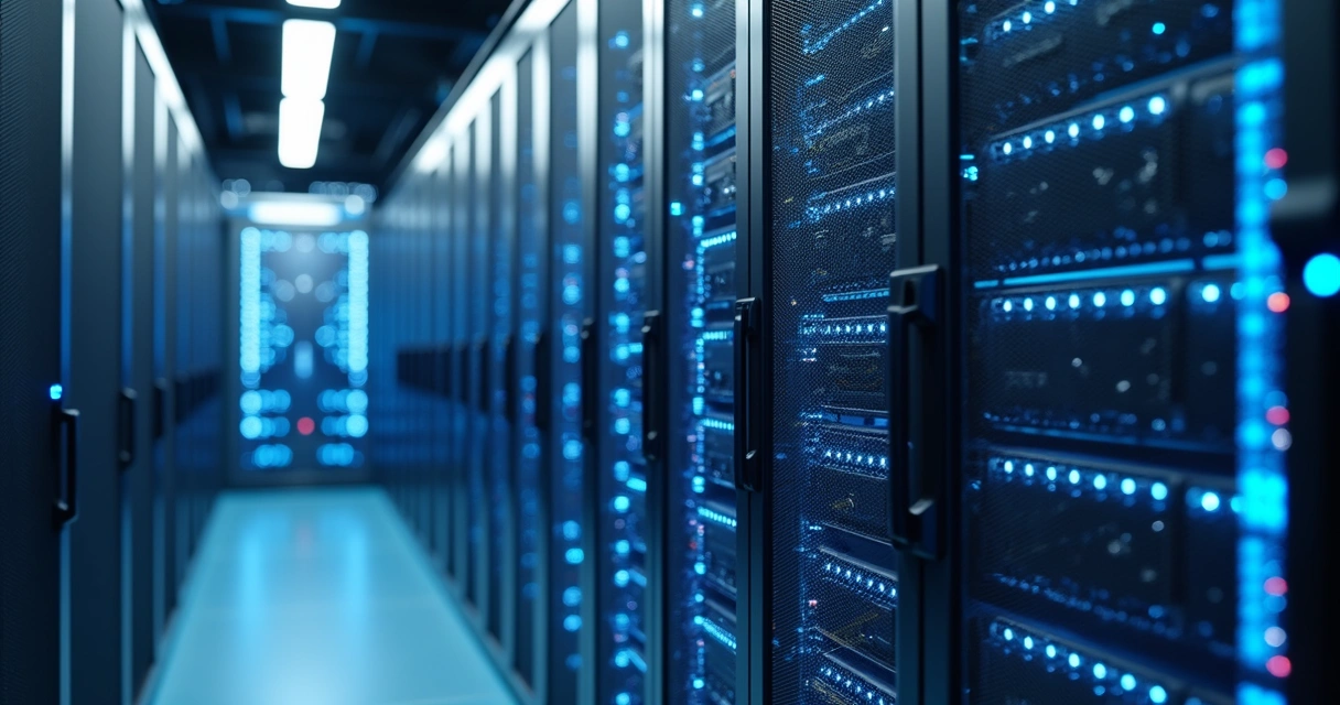 Servidores para hospedagem de sites ligados em racks 