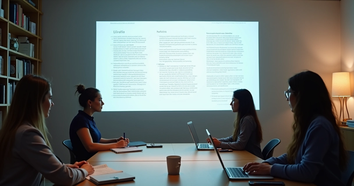 Grupo de servidores públicos estudando em computadores 