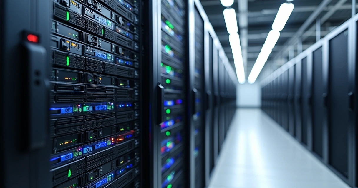 Servidores hiperconvergentes organizados em um datacenter