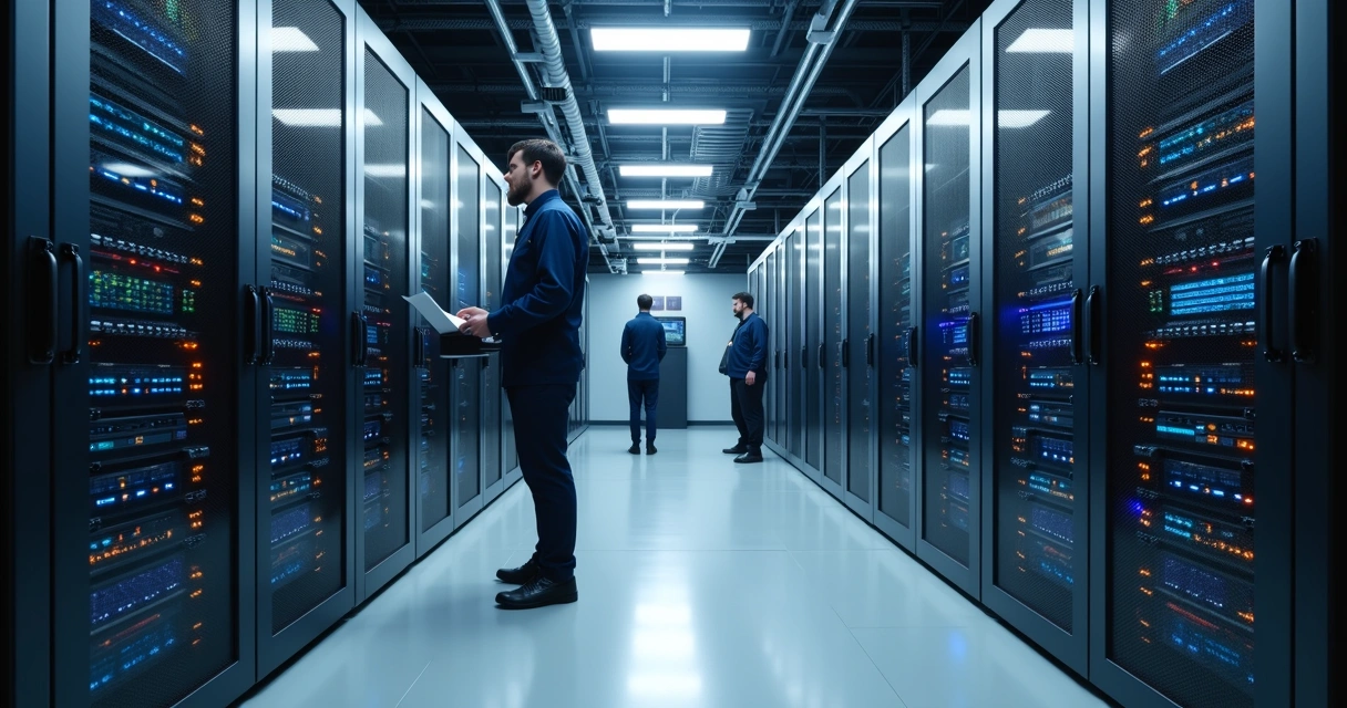 Servidores e equipamentos de rede em ambiente corporativo de TI 