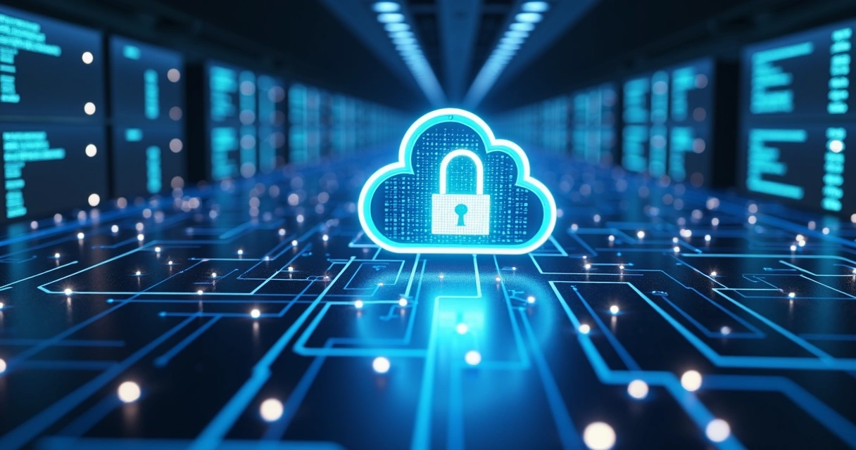 Servidores na nuvem com conexões de dados protegidas 