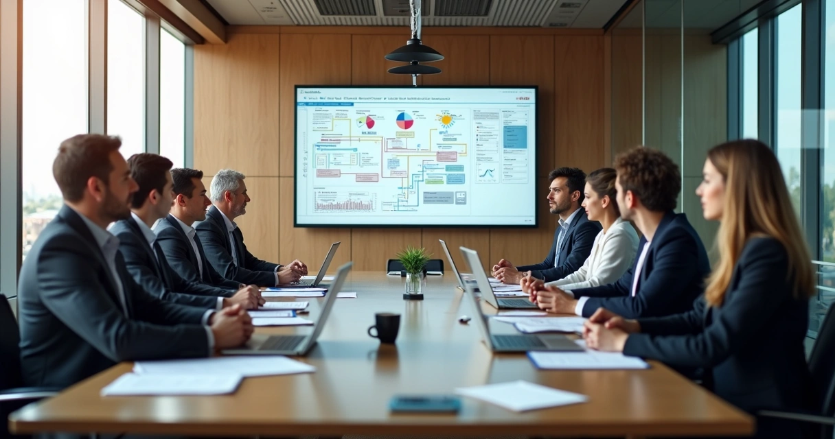 Servidores da câmara em reunião de planejamento para digitalização 