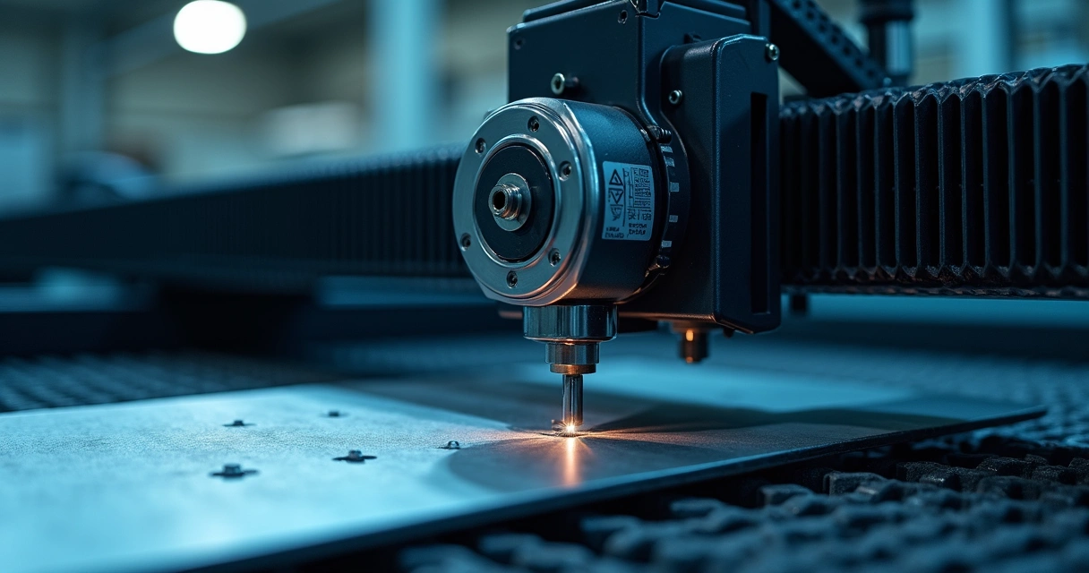 Servomotor instalado em máquina de corte a laser