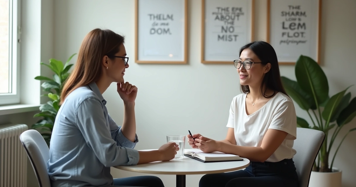 Sesión de coaching individual en ambiente tranquilo y moderno 