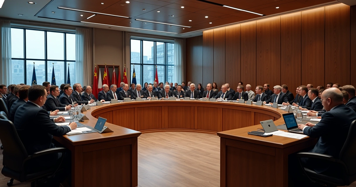 Reunião em plenário da câmara municipal, representantes sentados e público ao fundo. 